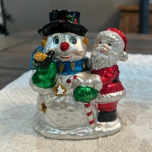 K’s Collection Santa and Snowman Tealight Candle Holder